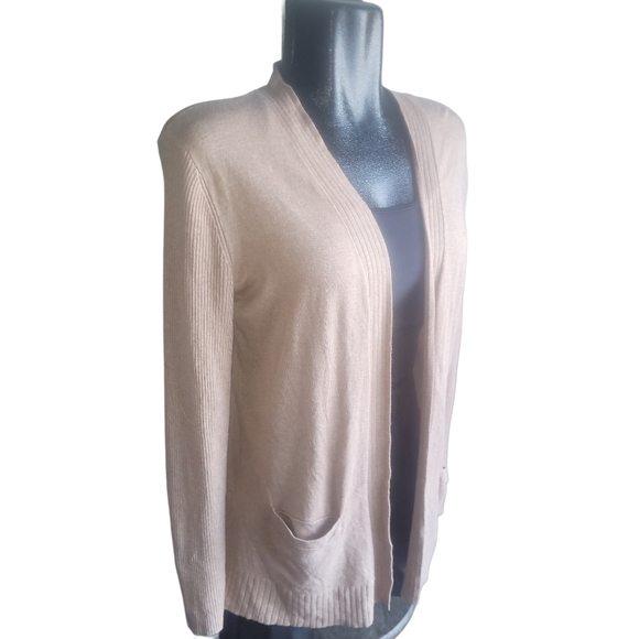 Jones New York Tan Open Front Cardigan M - Picture 3 of 7